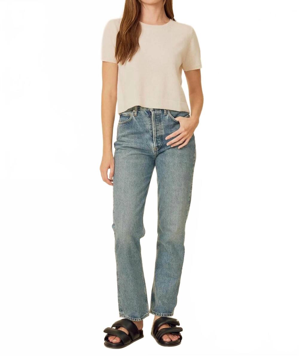 NEW ONE GREY DAY kadri cashmere tee in ivory